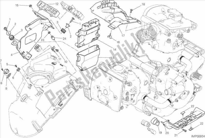 All parts for the Engine Control Unit of the Ducati Monster 1200 R 2017